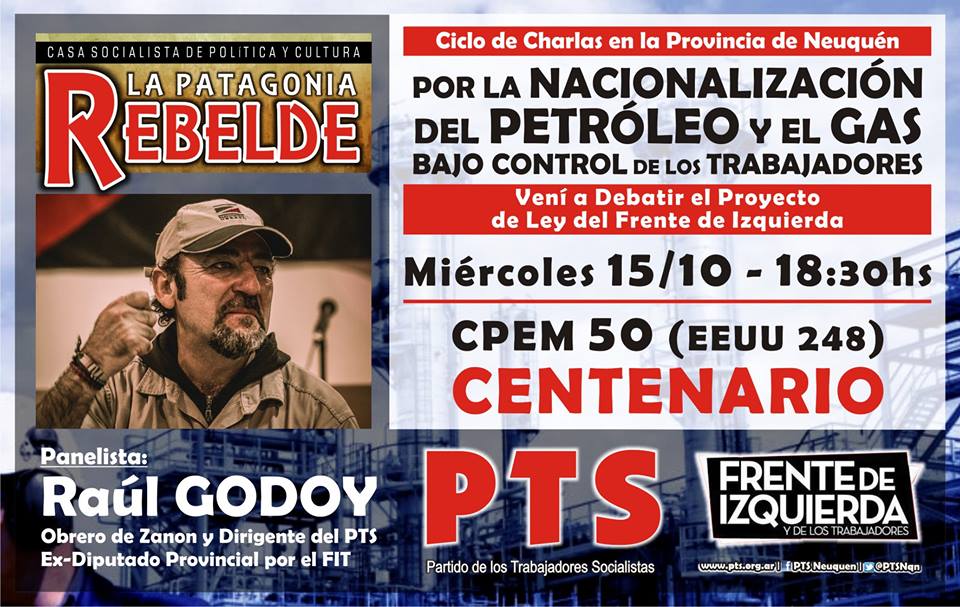 Charlas en Centenario y San Martín por la nacionalización del petróleo