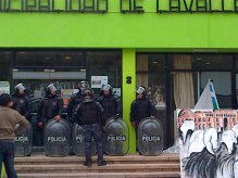 La policía bloquea el ingreso al municipio de Lavalle