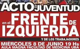 ACTO DE LA JUVENTUD DEL FRENTE DE IZQUIERDA Y LOS TRABAJADORES