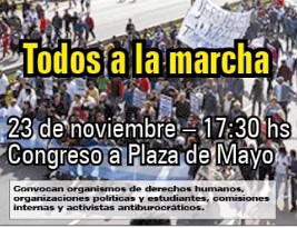 Todos a la marcha contra la persecución y el procesamiento a los luchadores