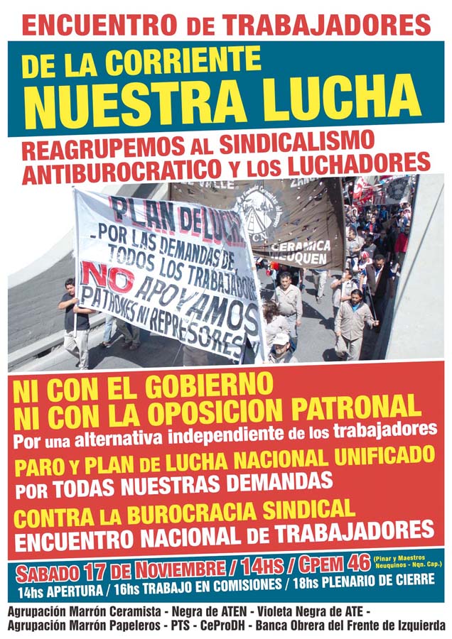 Encuentro regional de la corriente Nuestra Lucha en Neuquén