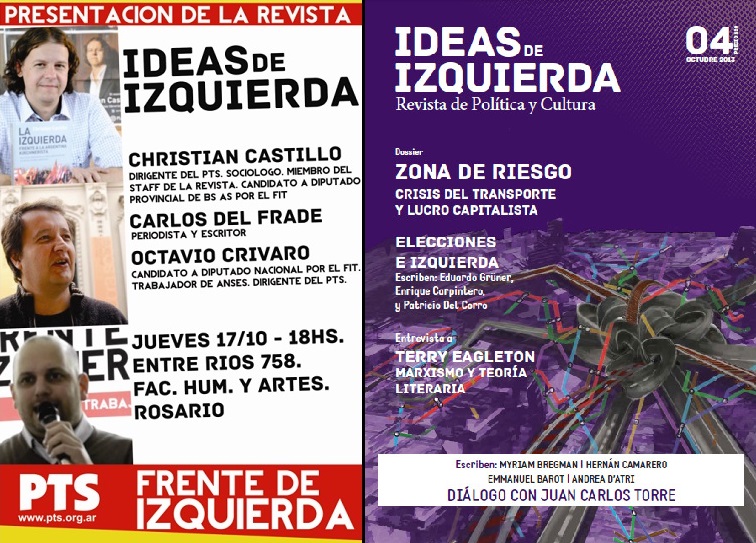 Christian Castillo estará junto a Carlos del Frade y Octavio Crivaro para presentar “Ideas de Izquierda” en Rosario