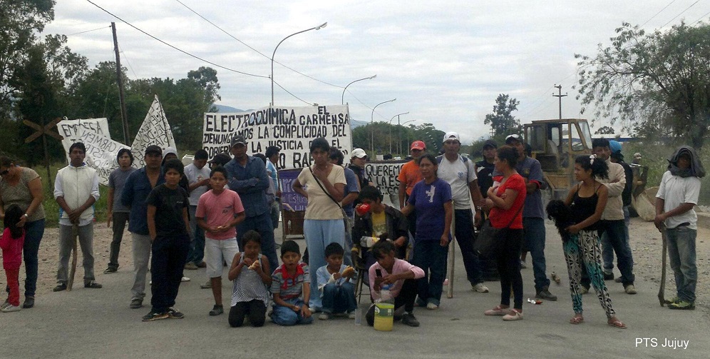 El gobierno K de Fellner amenaza reprimir y desalojar a los trabajadores de Electroquímica El Carmen que están cortando la ruta provincial N° 1