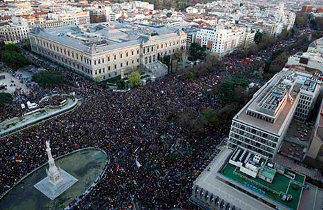 Multitudinaria movilización en Madrid