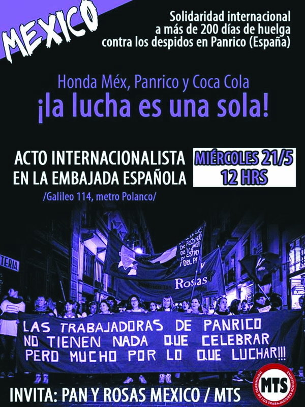 México: Acto internacionalista en solidaridad con los trabajadores de Panrico de Barcelona 