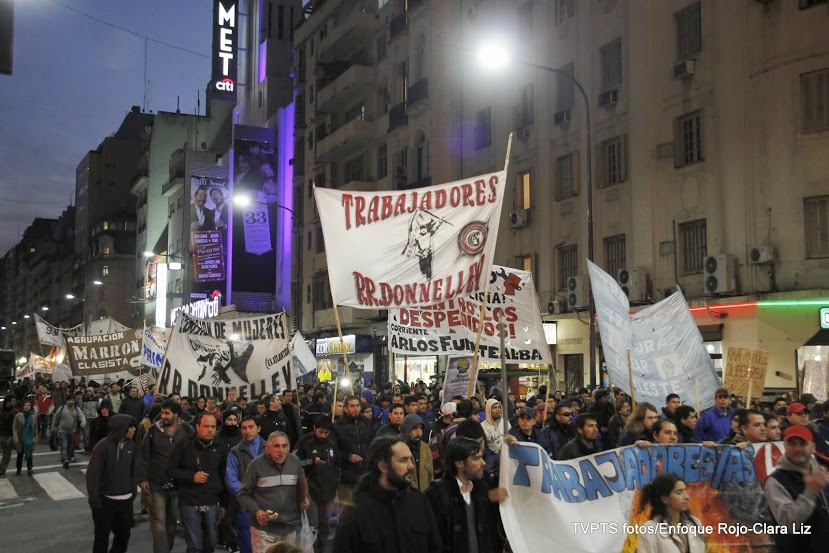 Obreros de Donnelley y de Lear marcharon a Cámara de Comercio norteamericana