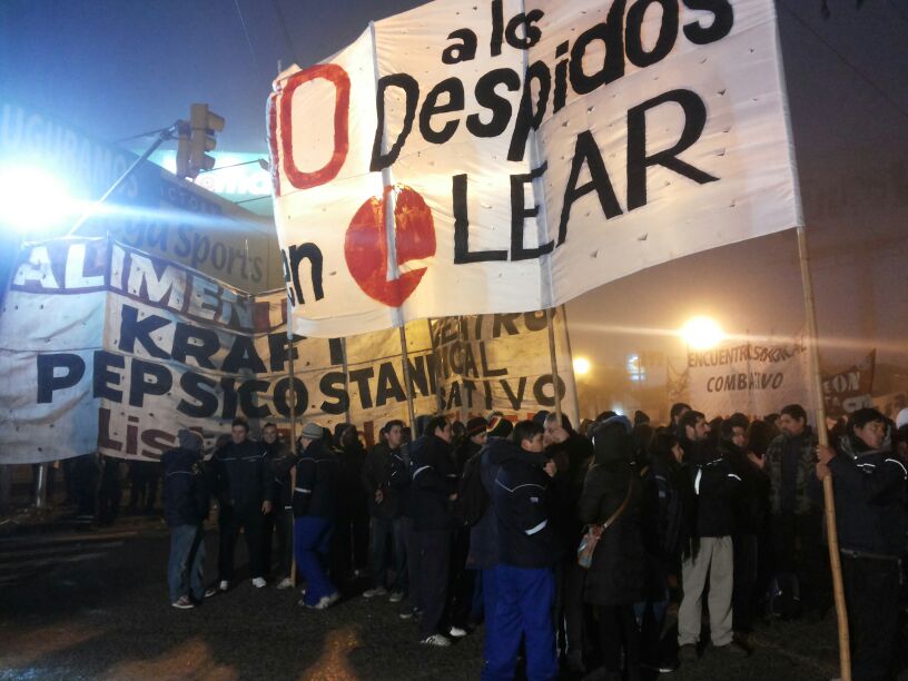 Autopartista Lear: paro total y más de tres horas de corte