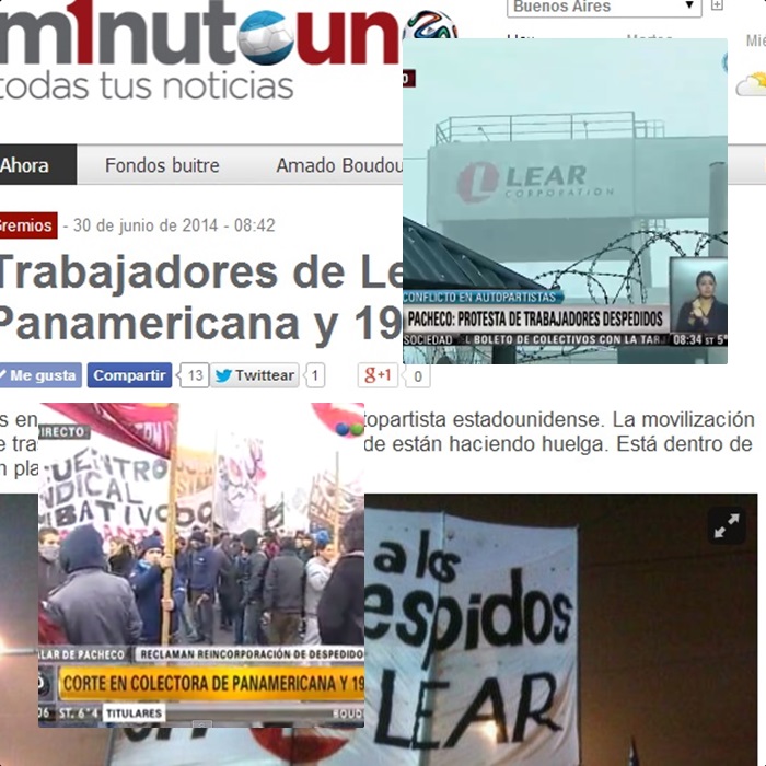 Lear | Repercusiones en los medios del inicio del plan de lucha