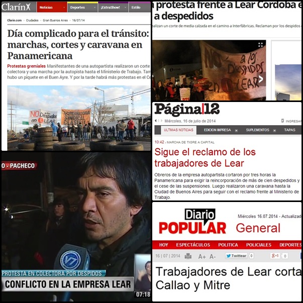 Jornada nacional de lucha por Lear: así la reflejaron los medios