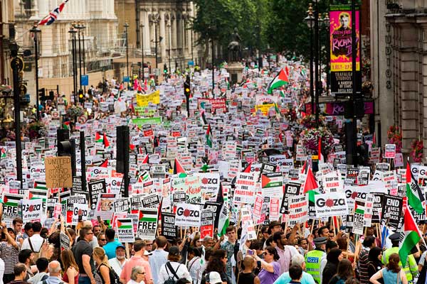 Marchas en Gran Bretaña en solidaridad con el pueblo palestino 