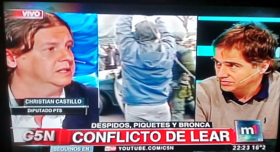 C5N: Christian Castillo debatió por Lear con diputado del FPV