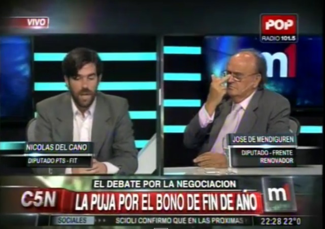Nicolás del Caño en C5N: la puja por el bono de fin de año