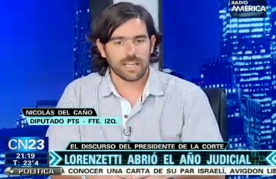 Nicolás del Caño en CN23 sobre el Gobierno y el "partido judicial"