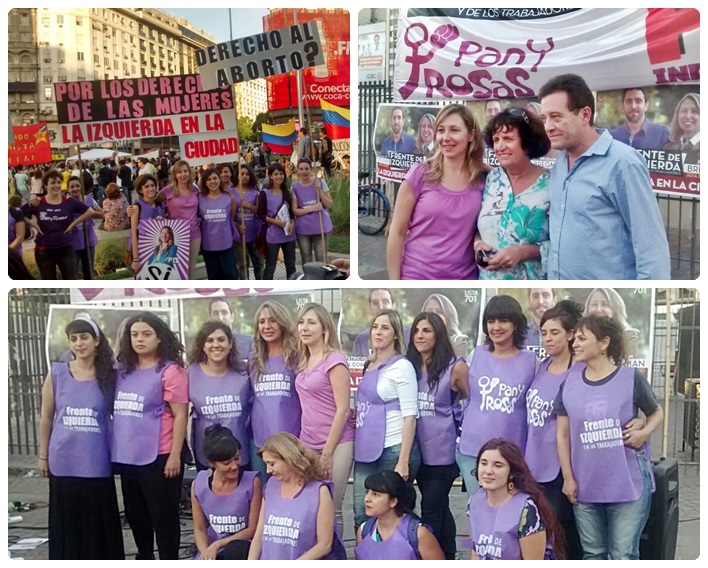 Obelisco: Myriam Bregman desplegó campaña por los derechos de las mujeres