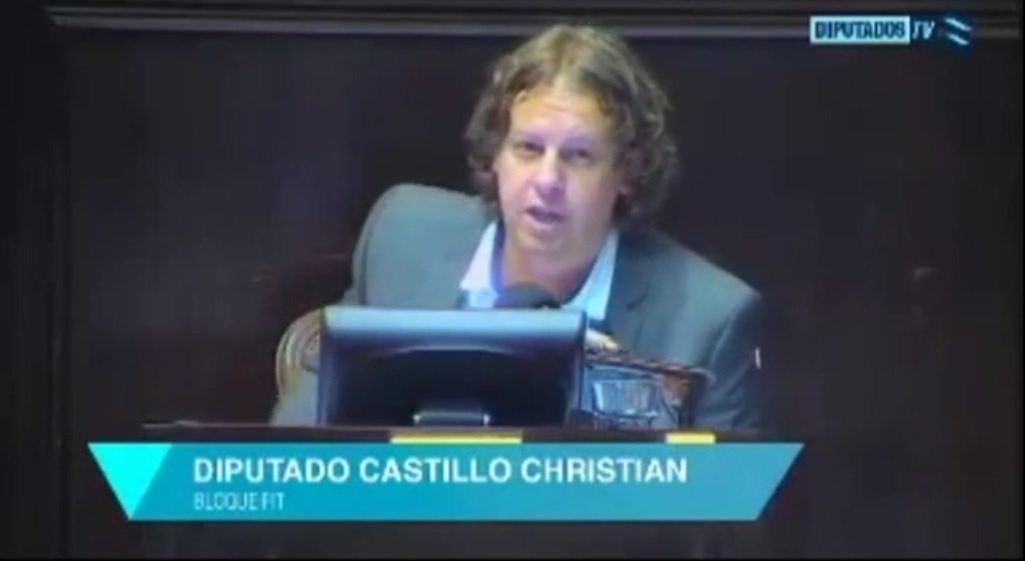 Christian Castillo en apoyo a los docentes de Tigre