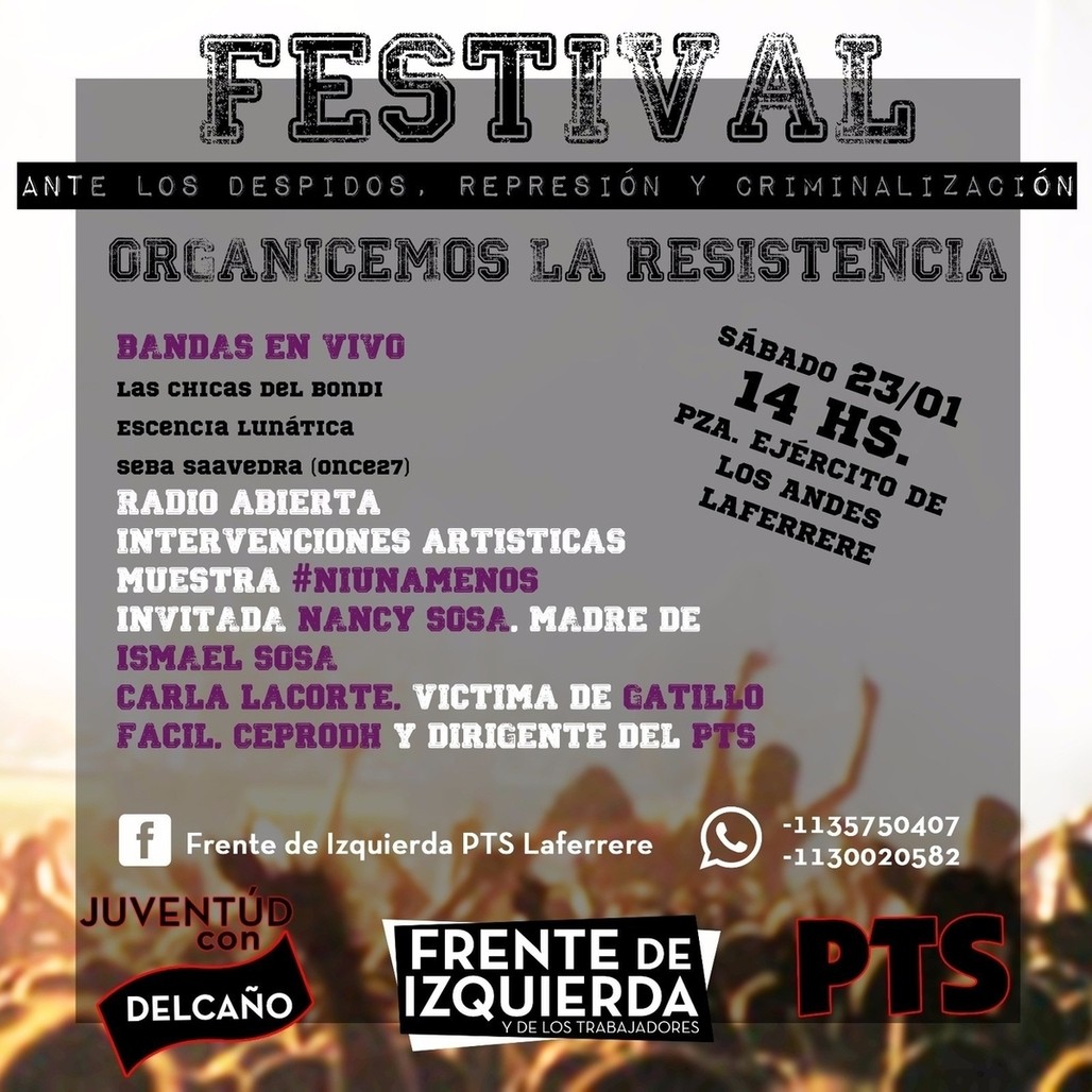 Festival en Laferrere: jóvenes del FIT se proponen empezar a organizar la resistencia