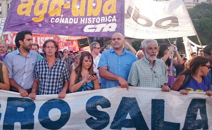 El PTS en la marcha porteña por libertad a Milagro Sala y contra la criminalización