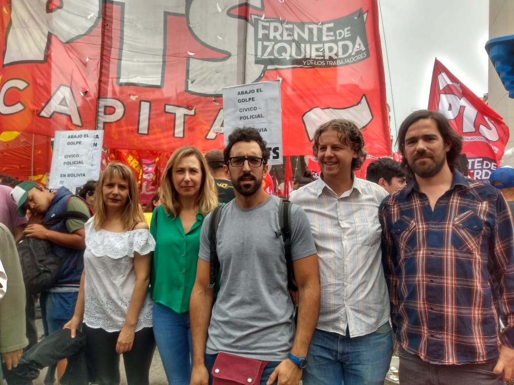 Acto: la izquierda en Ferro en apoyo a la rebelión popular chilena y en repudio al golpe en Bolivia