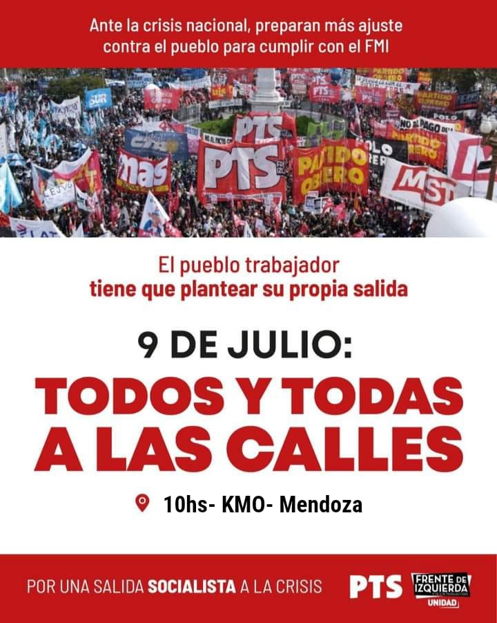 Mendoza. El 9 de Julio habrá movilización contra el ajuste del gobierno y el FMI