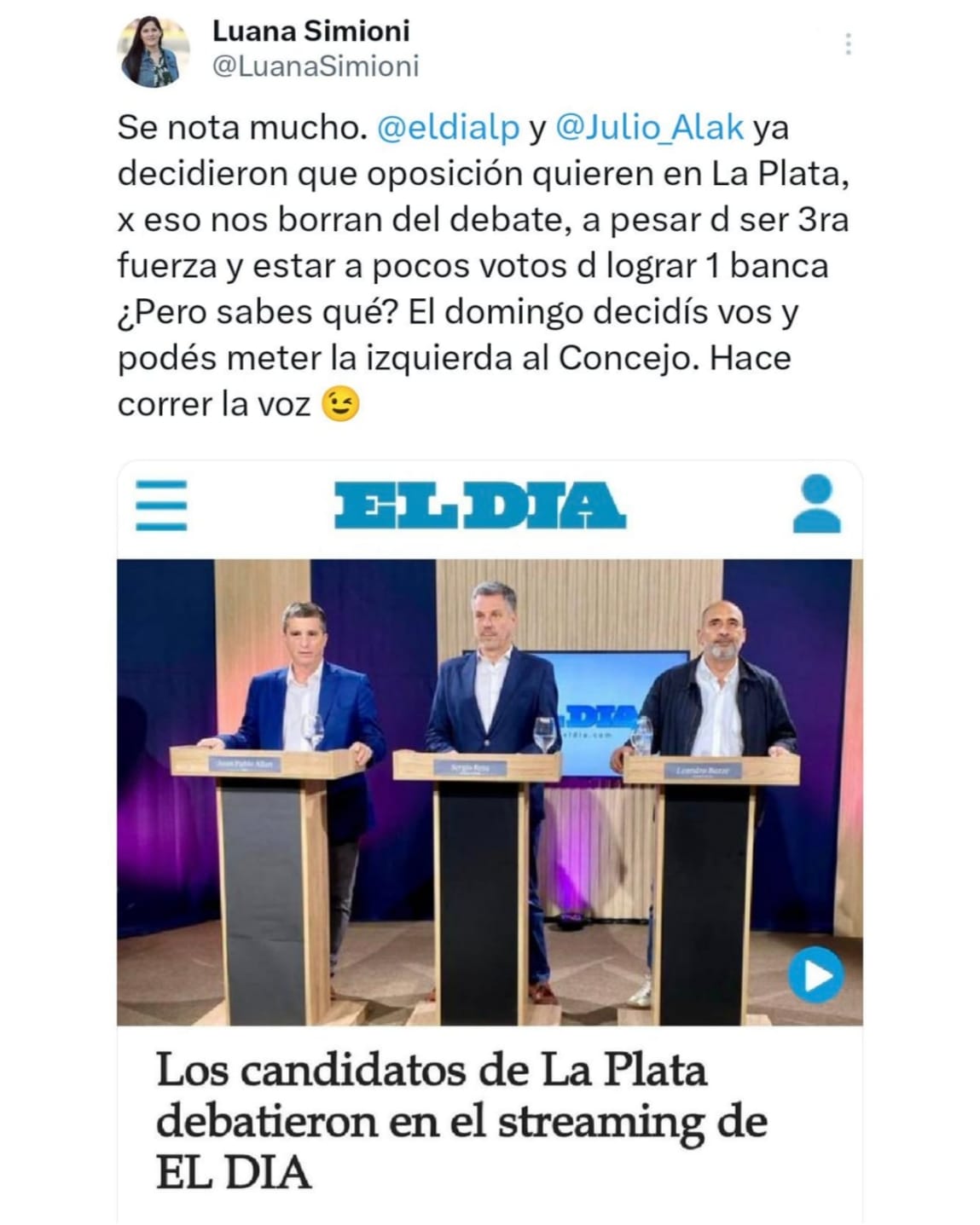"Que no silencien a la izquierda"