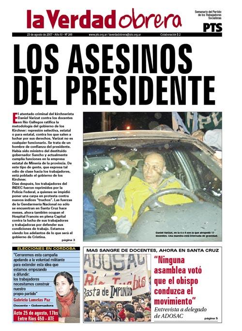 Propuesta de urgencia para conformar el frente de las fuerzas de la izquierda clasista