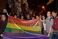 Concentración contra las leyes homofóbicas en Rusia