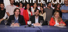 Se presentaron precandidatos del PTS en el Frente de Izquierda: Nicolás del Caño, Christian Castillo y Myriam Bregman