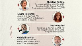 Clase pública en la calle por la ley de financiamiento universitario