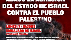 El Frente de Izquierda moviliza a la Embajada de Israel en repudio a la masacre en Palestina