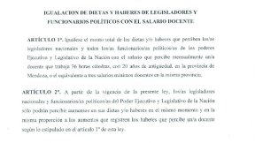 Diputados del Frente de Izquierda presentan proyecto para que legisladores y funcionarios políticos ganen igual que un docente