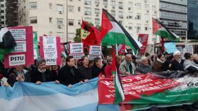 El PTS se movilizó contra la masacre en Gaza 