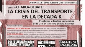 Dellecarbonara expondrá sobre crisis del transporte ante estudiantes de la UTN