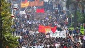 Masiva movilización estudiantil en Chile