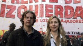 Christian Castillo y Myriam Bregman candidatos del PTS en el Frente de Izquierda en la provincia de Buenos Aires