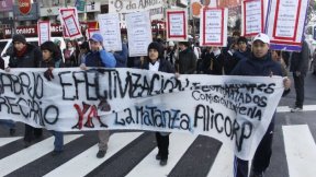 Corte en el Obelisco y escrache a Adecco