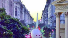 Gran columna del PTS en Plaza de Mayo
