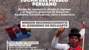 El Frente de Izquierda marcha a la CELAC para exigir el desconocimiento del gobierno peruano